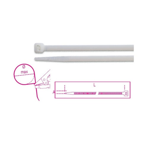 Bindstrips / Tie-wraps Beta Nylon Naturel 4,8x370mm