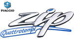Embleem OEM &quot;Zip Quattrotempi&quot; Blauw | Piaggio Zip 4T